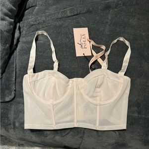 Oh Polly White Balconette Mesh Corset
